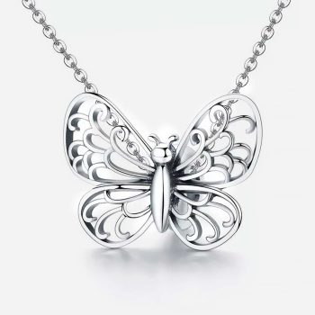 Ezüst óriás pillangó charm